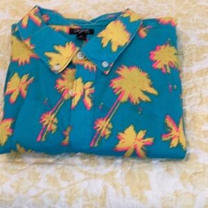 Vogue Blue Tropical Print Shirt